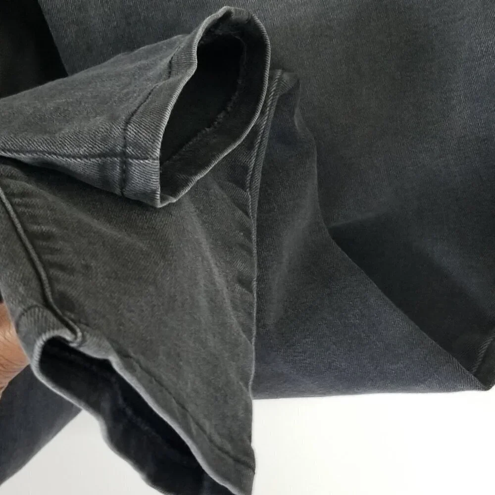 J Jill Womens Denim 5 Pocket Leggings Jeggings Vintage Black Wash Grunge Moto 10 - Picture 5 of 12